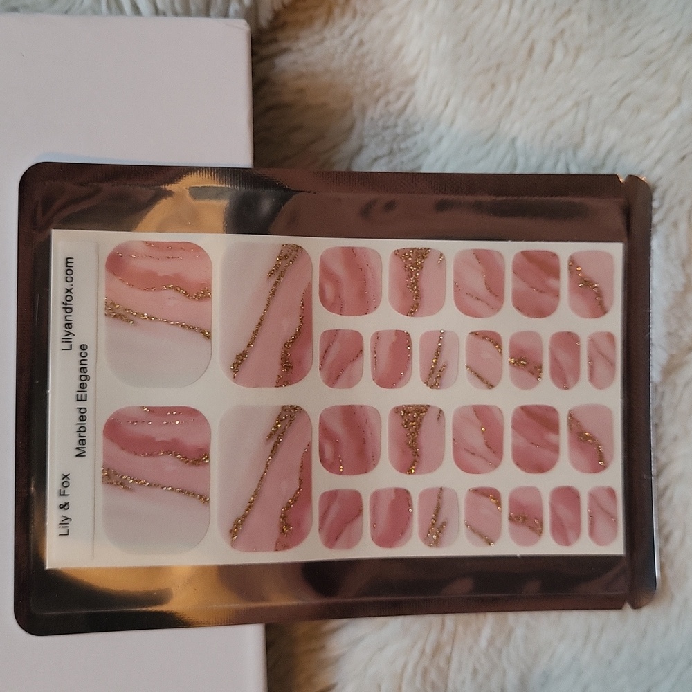 Marbled Elegance Pedicure Nail Wraps From Lily & Fox! New & Sealed!